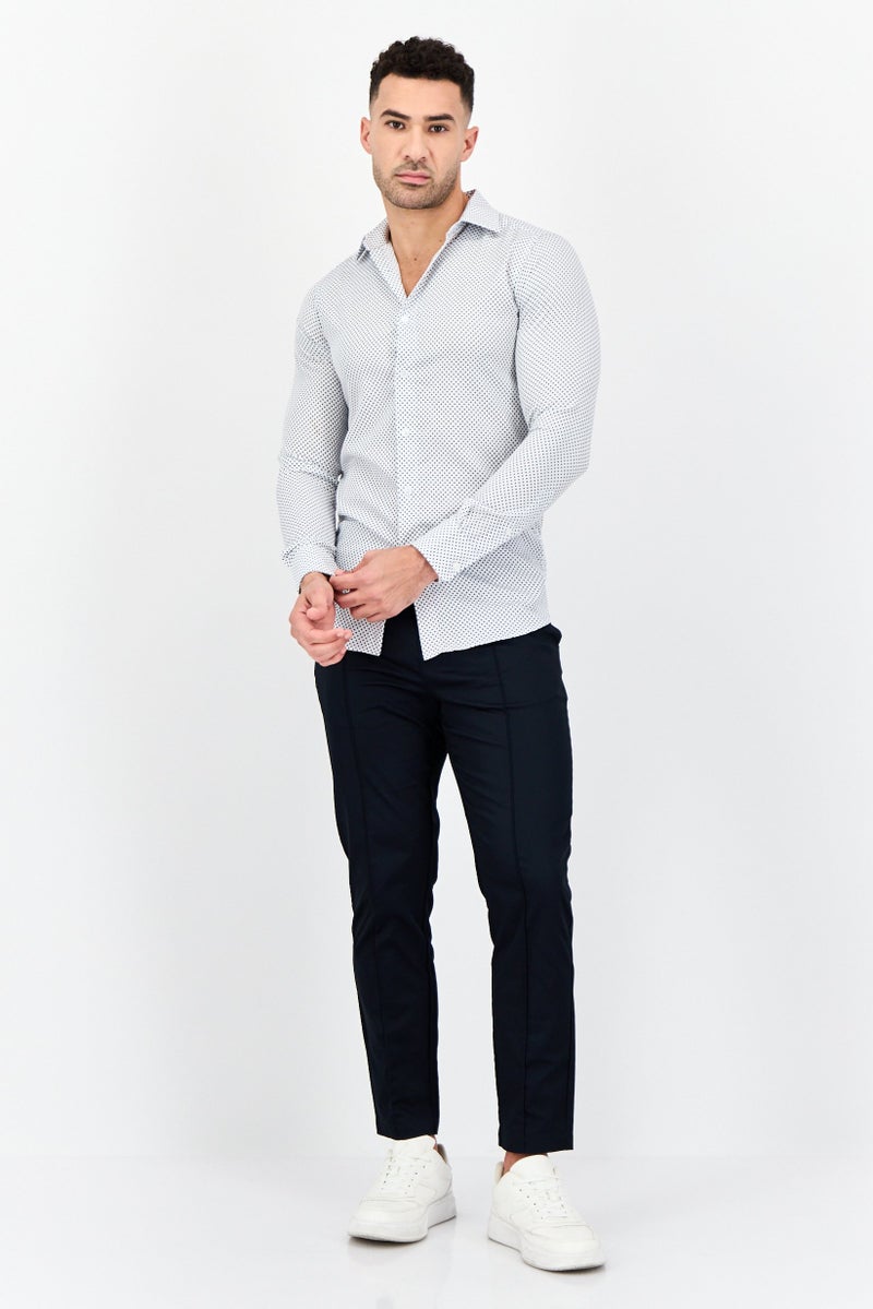 Scotch & Soda Men Modern Fit Allover Print Long Sleeve Dress Shirt, Multicolor - Image 4