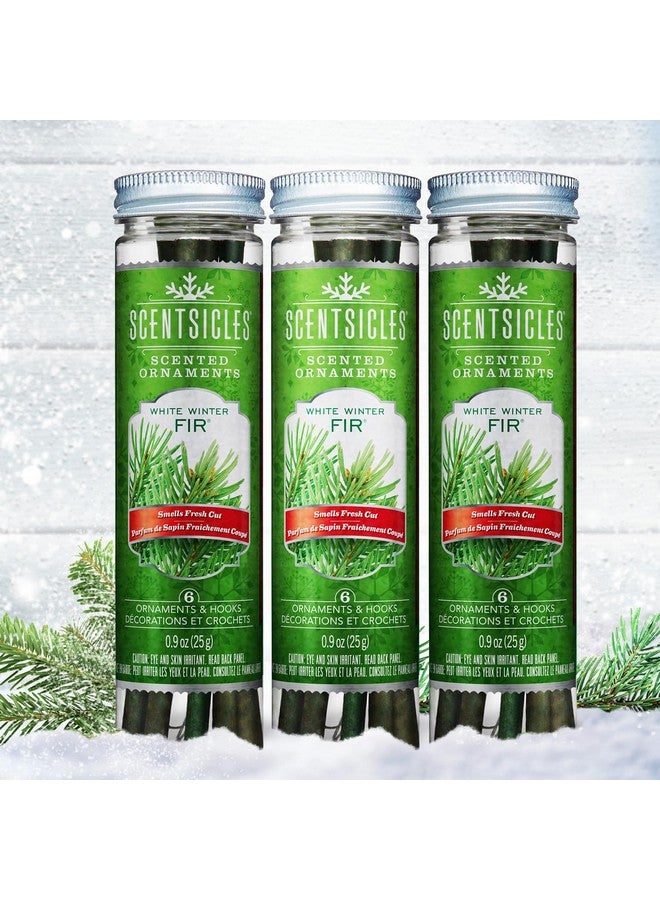 ScentSicles زينة شجرة عيد الميلاد المعطرة برائحة شجرة الصنوبر البيضاء من سينتسيكلز - 3 زجاجات (18 عصا إجمالاً) - Image 2