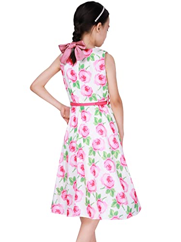 Bonny Billy Girls Sleeveless Vintage Floral Swing Party Dress Size 5-6 Pink - Image 3