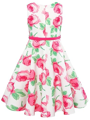 Bonny Billy Girls Sleeveless Vintage Floral Swing Party Dress Size 5-6 Pink - Image 2