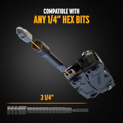 Galvanox Addon Accessories Designed for Leatherman Multitools Bit Driver Extender and Flat Bit to 14 Hex Adapter Black - Image 3