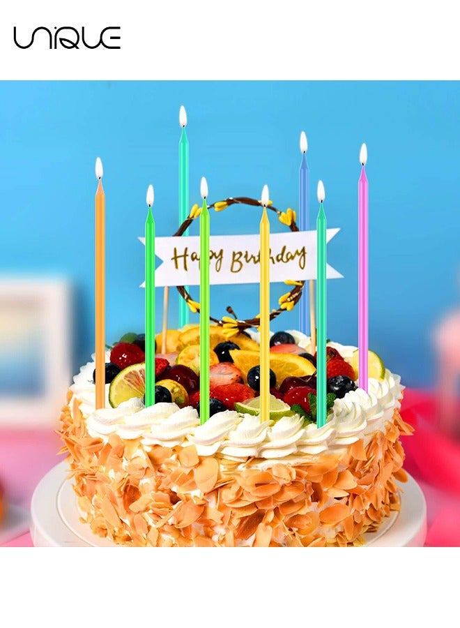 Unique 20 Pcs Birthday Candles Set, Colorful Birthday Candle Long Thin Cake Candles Cupcake Candles for Birthday, Wedding & Lucky Party Cake Decorations - Image 5