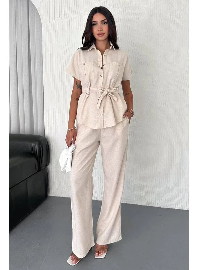 Noa Noa Women's Belted Short-Sleeve Set – Timeless & Serene Style