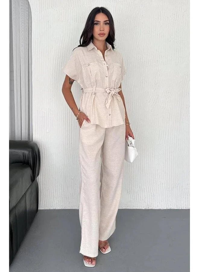 Noa Noa Women's Belted Short-Sleeve Set – Timeless & Serene Style