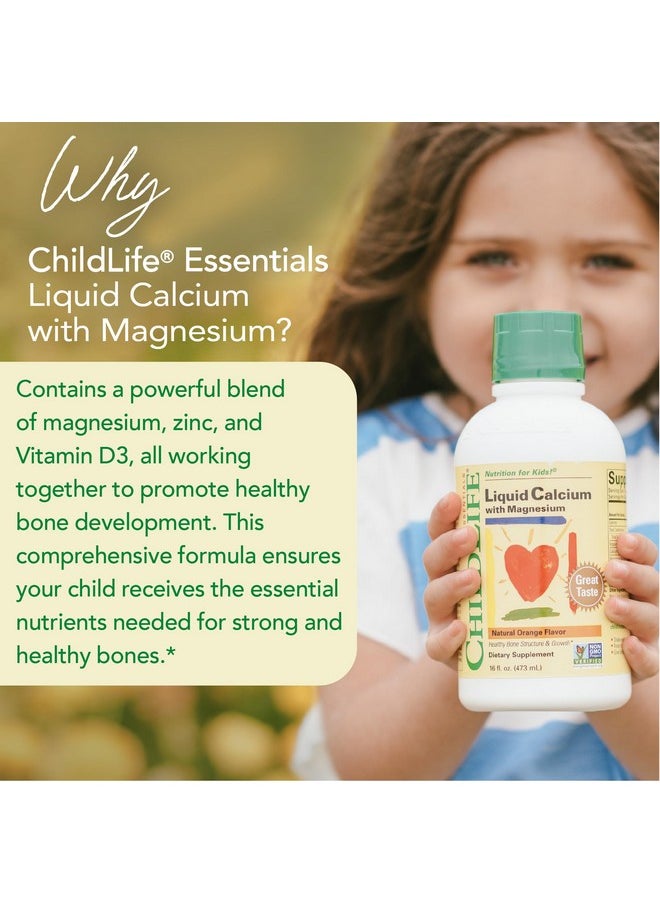 CHILDLIFE ESSENTIALS - ChildLife Essentials Liquid Calcium Supplement for Kids - Baby Calcium with Magnesium, Zinc, and Vitamin D3 - Orange Flavor, 16 fl oz (2 Pack) - Image 1