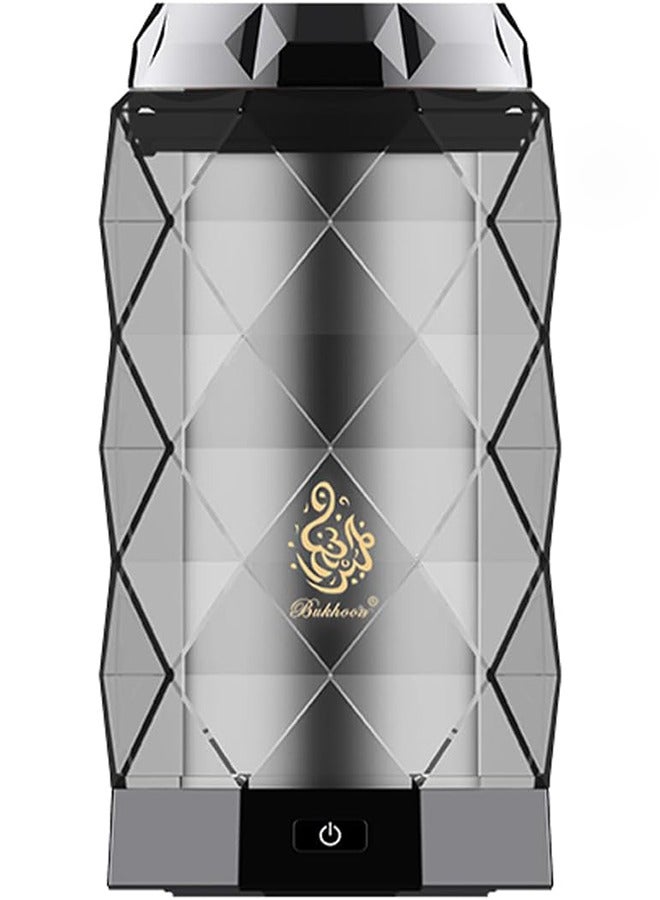 بخون مبخرة كهربائية فل دايموند قابلة لإعادة الشحن للسيارة والمنزل بمنفذ USB Type-C زجاجي رمادي - Image 1