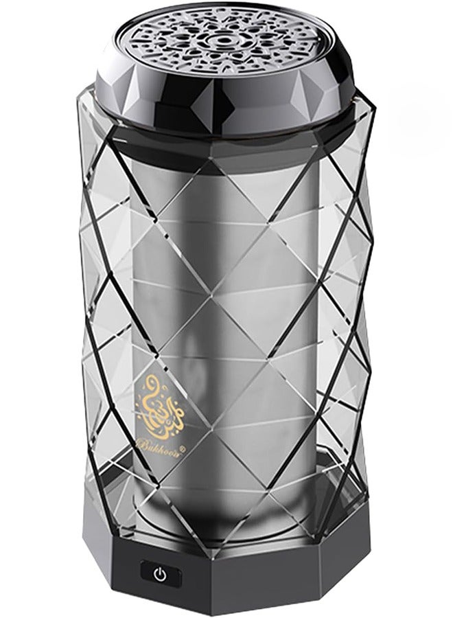 بخون مبخرة كهربائية فل دايموند قابلة لإعادة الشحن للسيارة والمنزل بمنفذ USB Type-C زجاجي رمادي - Image 4