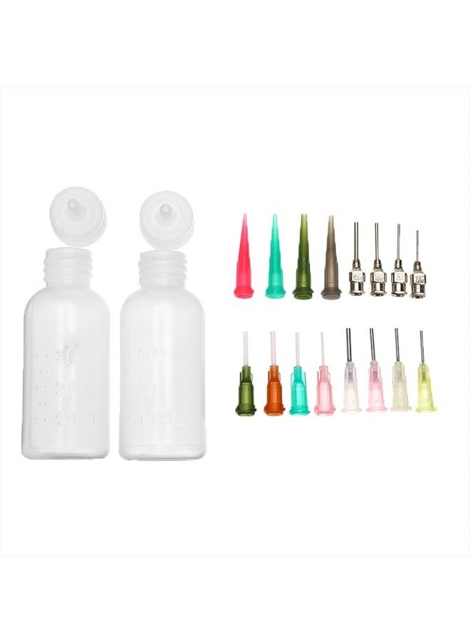 ZEYER 2Pcs Jagua Henna Temporary Tattoo Kit Applicator Bottles with 16 Tips Needles for Henna Tattoo Cone Tattoo Bottle Kits - Qty 2 & 16 Tips - Image 1
