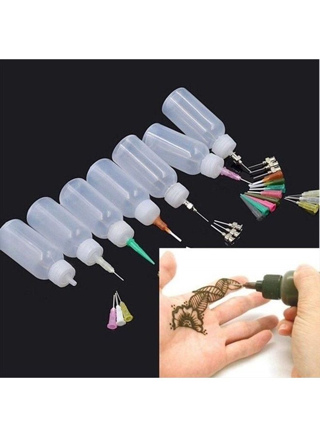 ZEYER 2Pcs Jagua Henna Temporary Tattoo Kit Applicator Bottles with 16 Tips Needles for Henna Tattoo Cone Tattoo Bottle Kits - Qty 2 & 16 Tips - Image 2