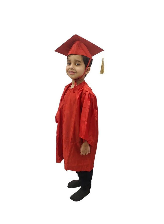 بوك ماي كوستيوم فستان التخرج الأحمر مع قبعة من BookMyCostume، مناسب للأطفال والكبار، مناسب للأعمار من 12 إلى 14 عامًا  - Image 4