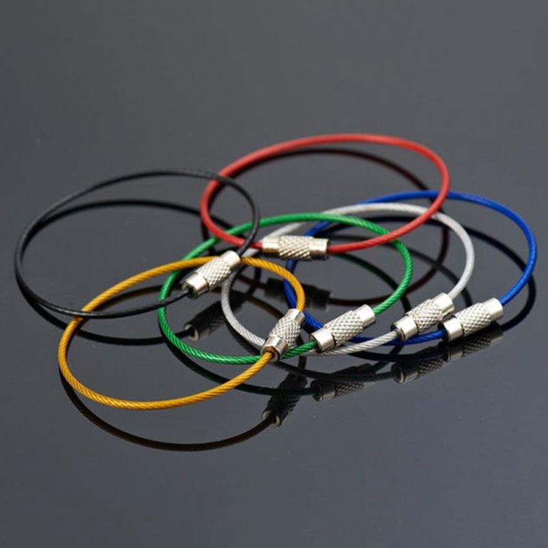 Adjustable Loops: Stainless Steel & PVC Rubber Color Coded - Tough Durable Heavy Duty Key Rings for Home Utility, Office Supplies, Travel Essentials, Car Accessories - Image 2