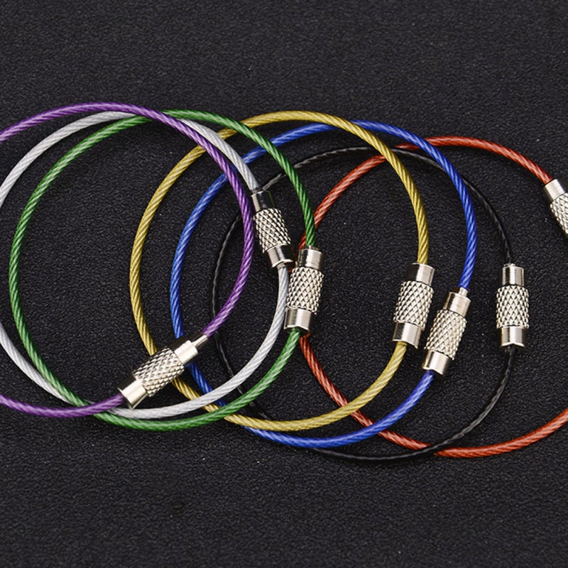 Adjustable Loops: Stainless Steel & PVC Rubber Color Coded - Tough Durable Heavy Duty Key Rings for Home Utility, Office Supplies, Travel Essentials, Car Accessories - Image 4