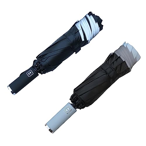 BAODINI Inverted UV Protection Umbrella for Rain and Sun Medium Size 46 inch arc Canopy UPF 50+ Rverse Compact Umbrella Auto Open Close for Travel - Image 2