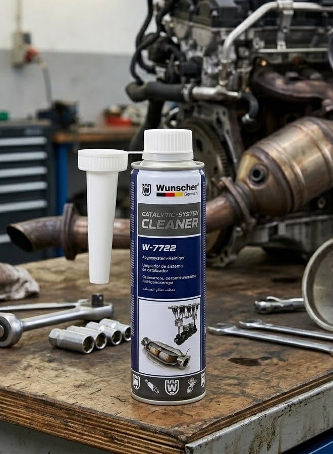 Wunscher Catalytic System Cleaner W-7722 300ML, Catalytic Converter & Exhaust System Cleaner for Petrol and Diesel Engines, Carbon & Soot Deposit Cleaner, DPF System Care Fuel Additive - Image 2