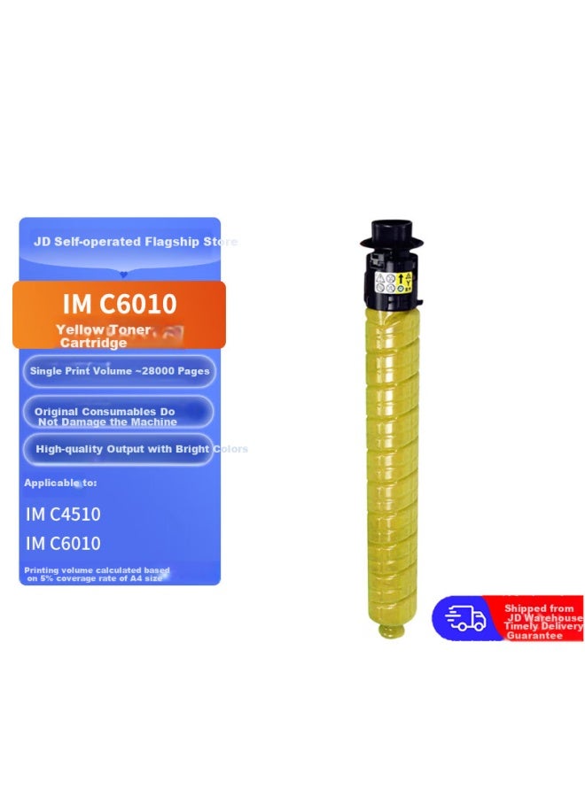 Ricoh Im C6010 Original Yellow Toner Cartridge, Compatible With Im C4510/Im C6010, Approximately 42,000 Pages Yield - Image 1