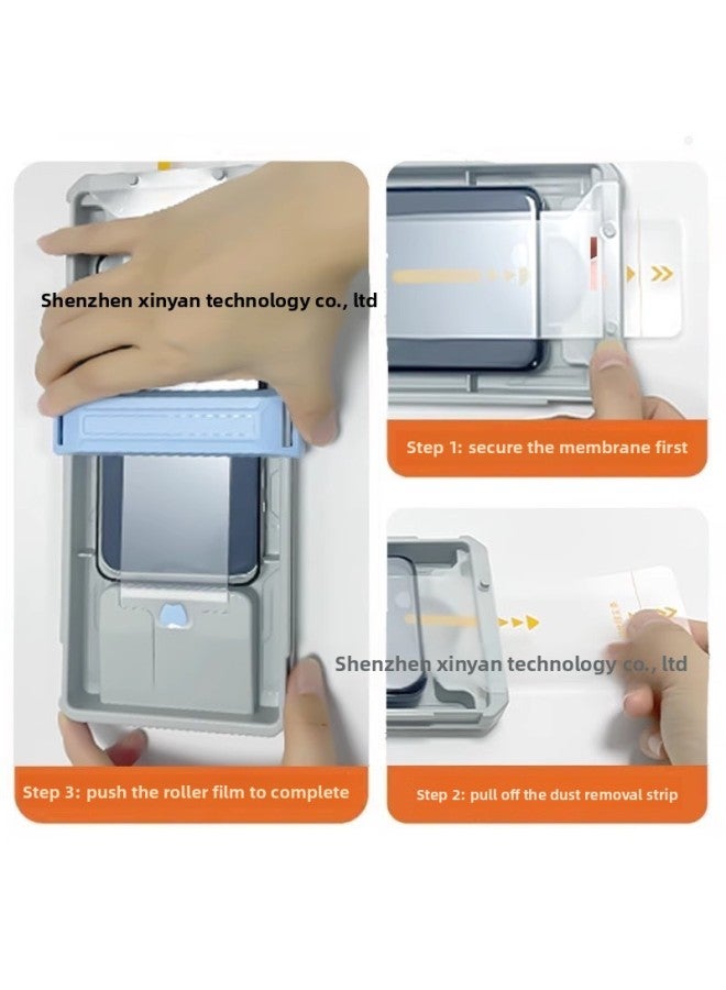 Applicable To For Xiaomi 15u Full Glue Unlocking Tempered Film Artifact Version Ultrasonic Second Solution Mi15pro Mobile Phone Protective Film-Color:0.18 High Aluminum Electroplated Full Glue Tempered Film Roller Version [bare Film]-Size:For Xiaomi 15 [unlocked Version]  - Image 2