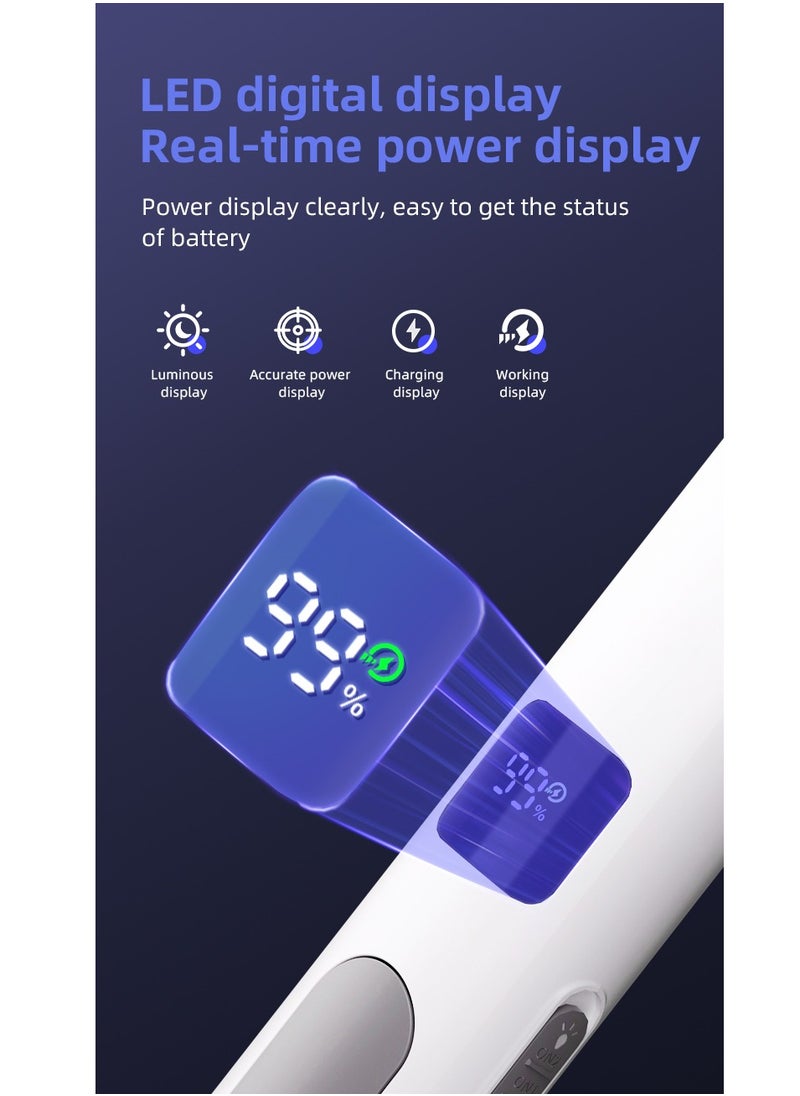 WEIDASI - 2 In1 USB Rechargeable Electric Mosquito Swatter Electric Fly Swatter with Power Display WD-991 White - Image 1