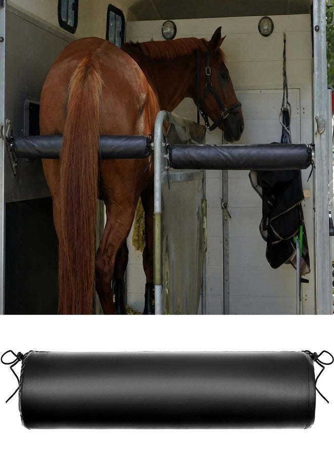 Maasechs Horse Trailer Chest/Butt Bar Cover, Horse Trailer Accessories, 30" Padded Protection, Black Waterproof Leather with Thick Foam, Easy Tie-Strap Installation for Horses Impact Safety - Image 1