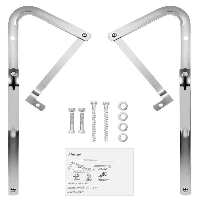 Lynzro Heavy Duty 55-1 Attic Ladder Spreader Hinge Arms Compatible with Werner Models Mk 1 Thru Mk 3, A2208 A2210 A2508 A2510 W2208 W2210 W2508 W2510 WH2208, MFG 2006 and Older - Image 1