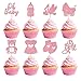 Machomby 40Pcs Baby Shower Cupcake Toppers Glitter Oh Baby Its a Girl Cupcake Picks Babyshower Cake Decorations for Gender Reveal Girl Birthday Party Supplies - Image 2