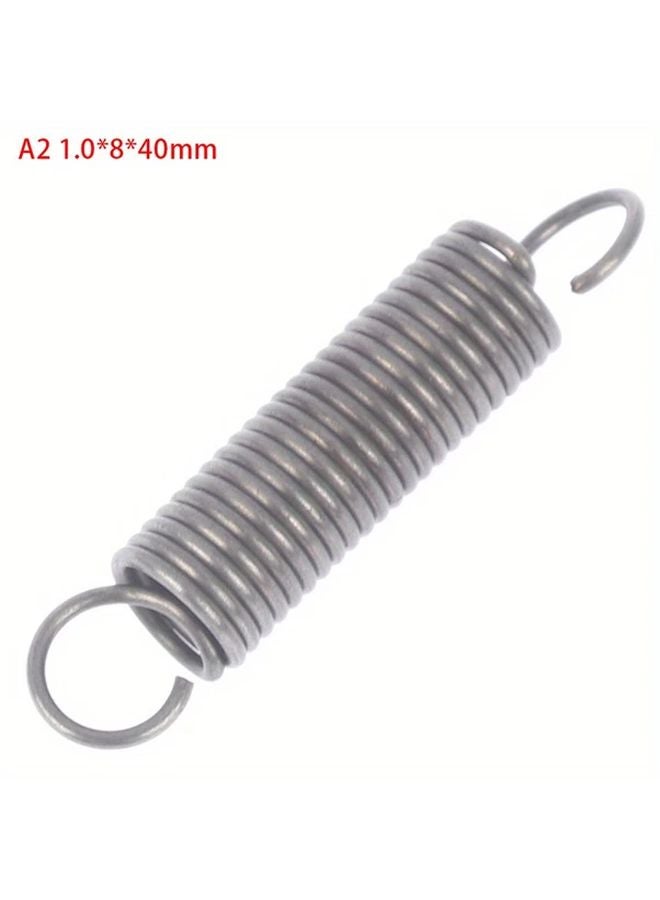 1.0x8x40mm Extension Tension Spring Steel Hook Wire Dia 1.0mm - Image 1