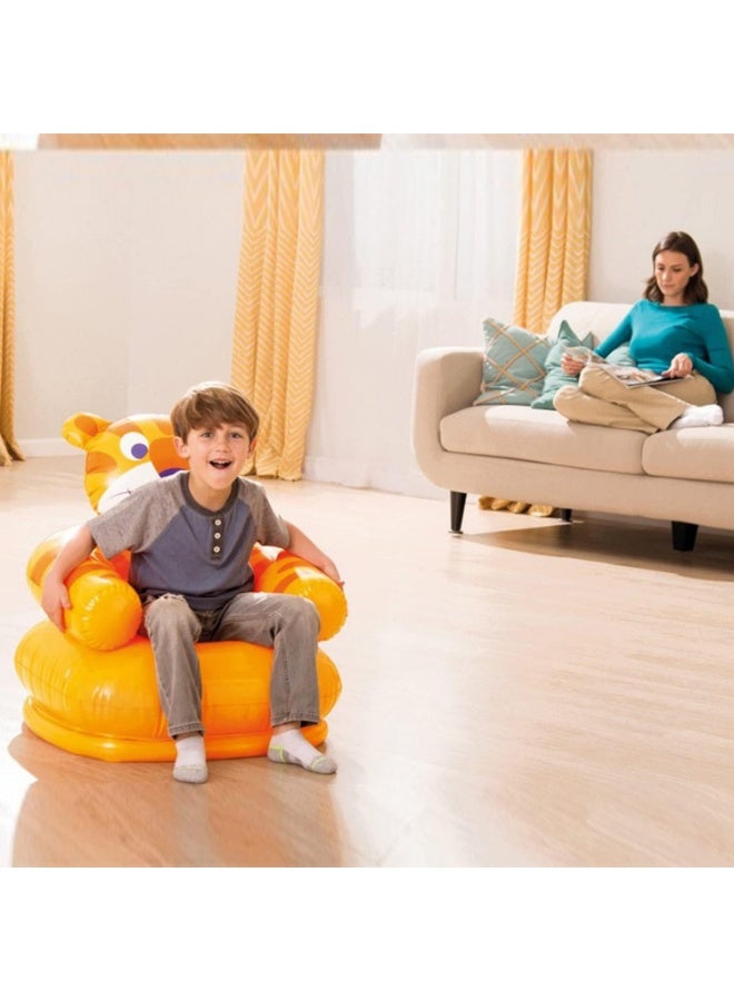 Tiger-shaped inflatable air sofa for children - Orange - Image 2