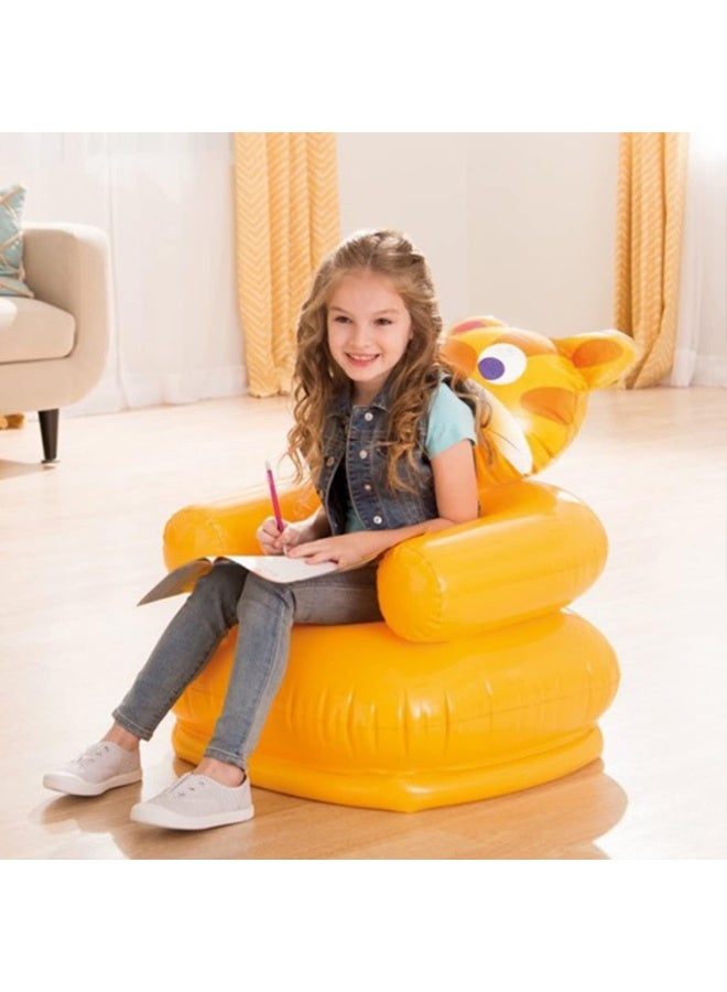 Tiger-shaped inflatable air sofa for children - Orange - Image 3