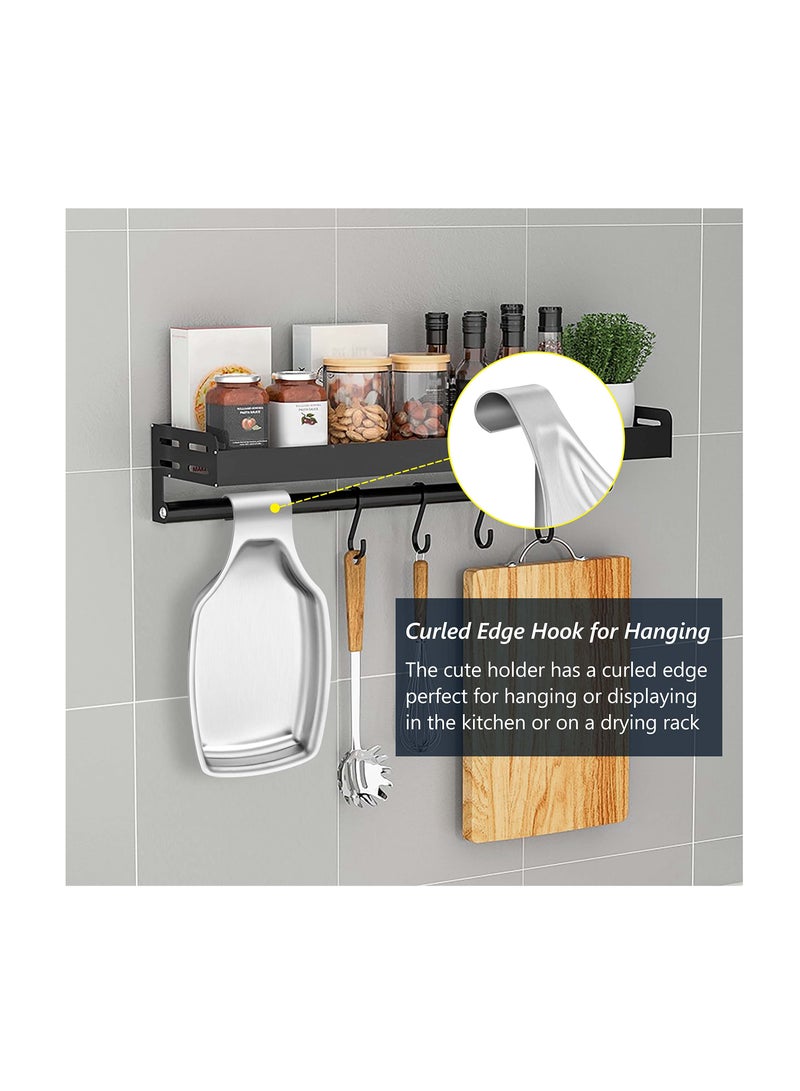 SYOSI، حامل ملعقة من الفولاذ المقاوم للصدأ، صينية كبيرة لأدوات الطبخ، حامل ملعقة ومقلاة بقاع مربع، ملحقات للمطبخ لسطح المطبخ - Image 5