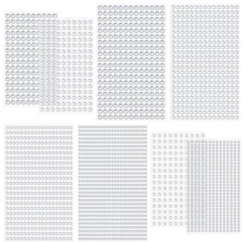 2722 Pcs Acrylic Rhinestone Sticker Self Adhesive Gem Sticker Crystal Sticker Sheet Stick on Diamond for Crafting Scrapbooking Card Making Collage Round Shape Back-glued 4 Sizes: 3/4/5/6mm Silvia - Image 1