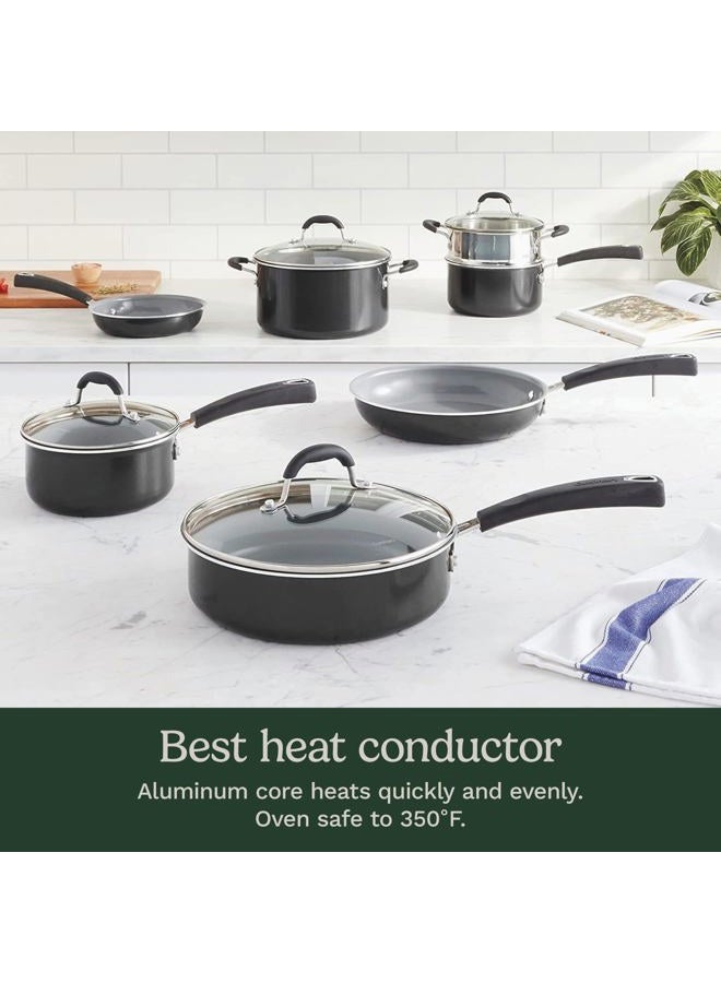Cuisinart طقم أواني الطهي كويزينارت أدفانتج سيراميكا XT متوسط أسود 54C-11BK - Image 4