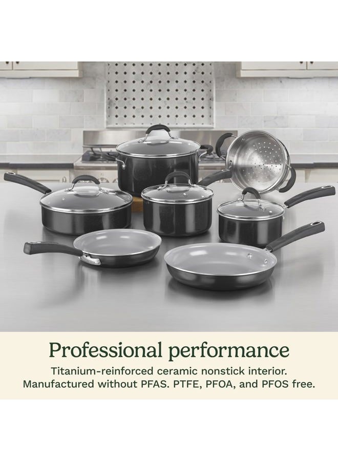 Cuisinart طقم أواني الطهي كويزينارت أدفانتج سيراميكا XT متوسط أسود 54C-11BK - Image 2