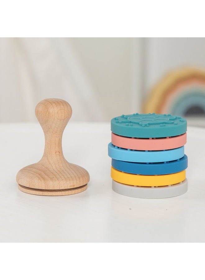 ReLIVE Ocean Adventures Rubber Stamp with Wood Handle, 6 Interchangeable Ocean Animals Silicon Stamps and 1 Sturdy Handle, Fun Kids Craft Supplies and Art Supplies, Arts and Crafts for Kids 4-6 and Families - Image 5