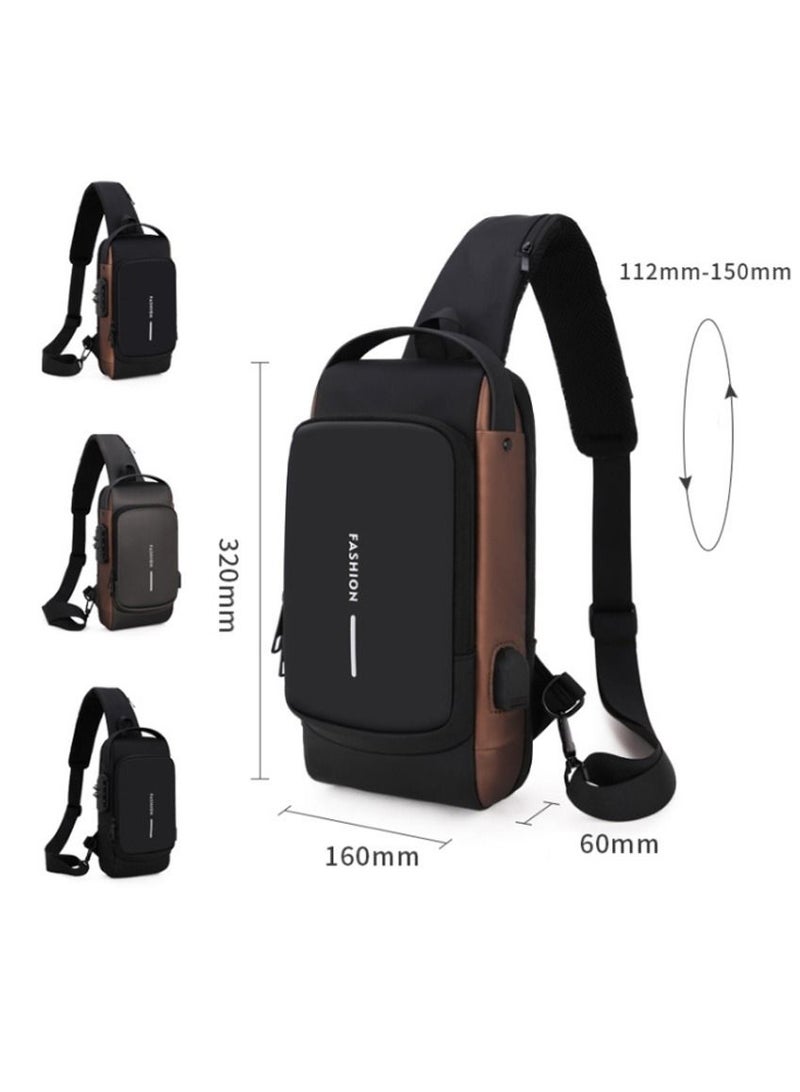 Men Multifunctional Waterproof Password Anti-theft Chest Bag - Image 3