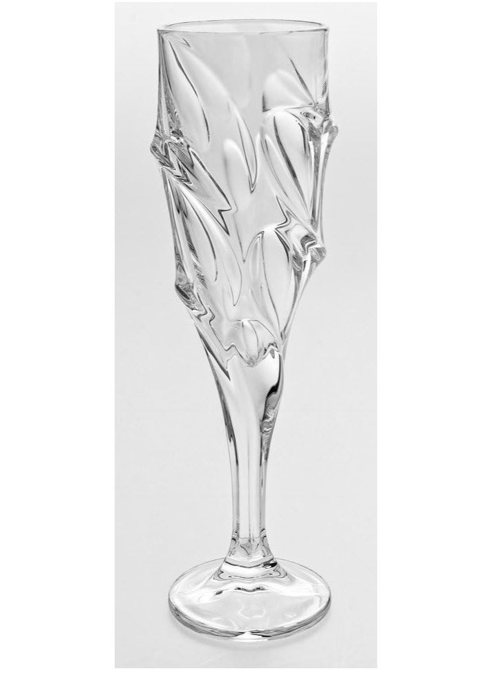 Bohemia Jihlava Flute Glass Lead Crystal Transparent 