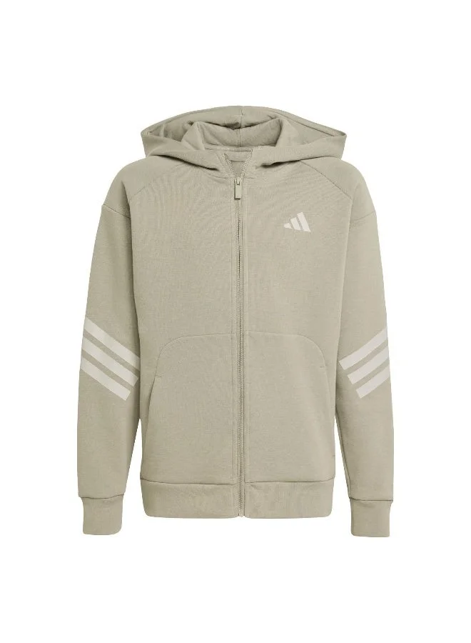 اديداس جاكيت رياضية للأطفال Future Icons 3-Stripes Full-Zip Hooded