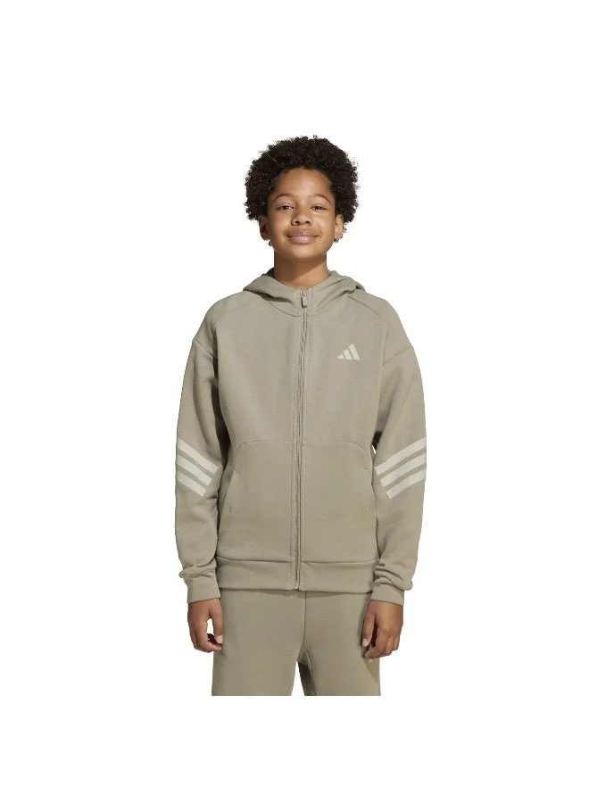 اديداس جاكيت رياضية للأطفال Future Icons 3-Stripes Full-Zip Hooded