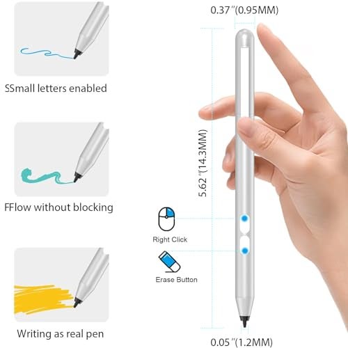 AZX Stylus Pen for HP Omnibook, Pen for HP Envy x360 Pavilion x360 Specter x360 Touchscreen Laptops with 2500h Battery Life Palm Rejection & 1024 Pressure Sensitivity - Image 3
