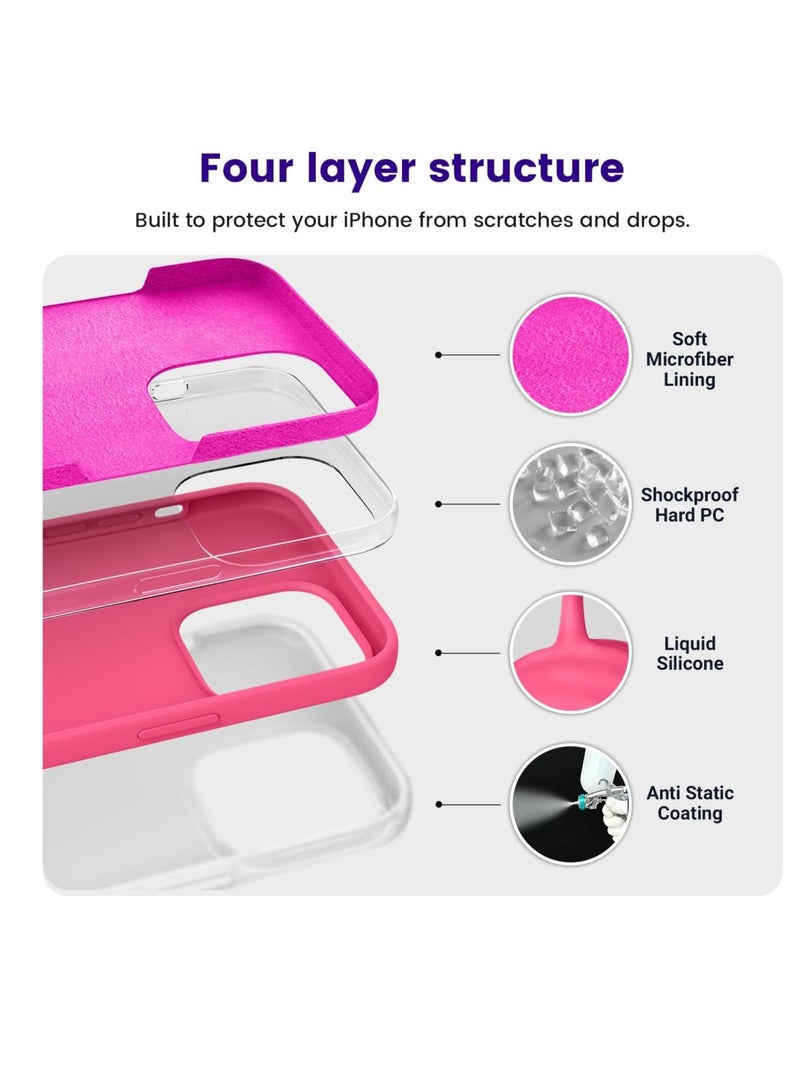 Silicon Case Designed for iPhone 16 Pro, Microfiber Lining, Shockproof, Slim Fit, Soft Touch, Anti-Slip, Full Body Protection - Image 3