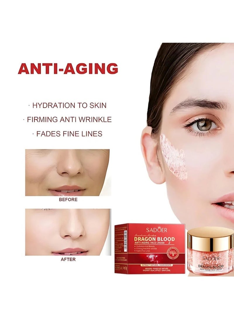 SADOER Dragon Blood Anti Ageing Cream Wrinkle Repair Firming Moisturizing Face Cream for Youthful Skin, 50g - Image 5