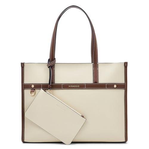 Miraggio Marcy Solid Tote Bag for Women with Detachable Pouch Pocket - Image 1