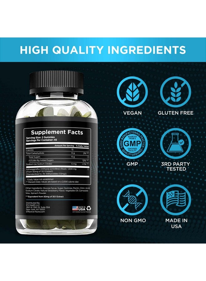Effective Nutra EFFECTIVE NUTRA Ashwagandha Gummies 1500mg | Stress Relief, Immune Support, Calm Mood, Energy | Natural Berry Flavor | 45-Day Supply | Vegan, Gluten-Free, Non-GMO | Supplement for Men & Women (90ct) - Image 5
