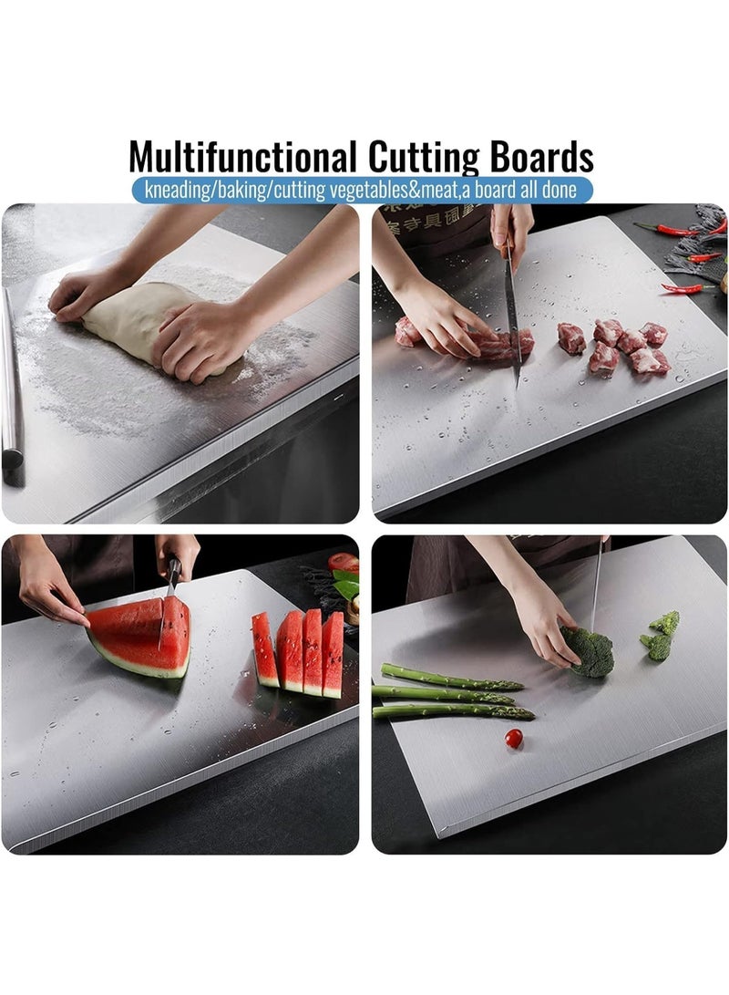 304 Stainless Steel Cutting Board for Kitchen,L Shape Pastry Board,Kneading Board Cutting Mats (30cm x 40cm) - Image 2