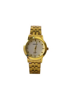 Men's wristwatch, Analog, Quartz, Gold stainless steel band, White dial Ka13