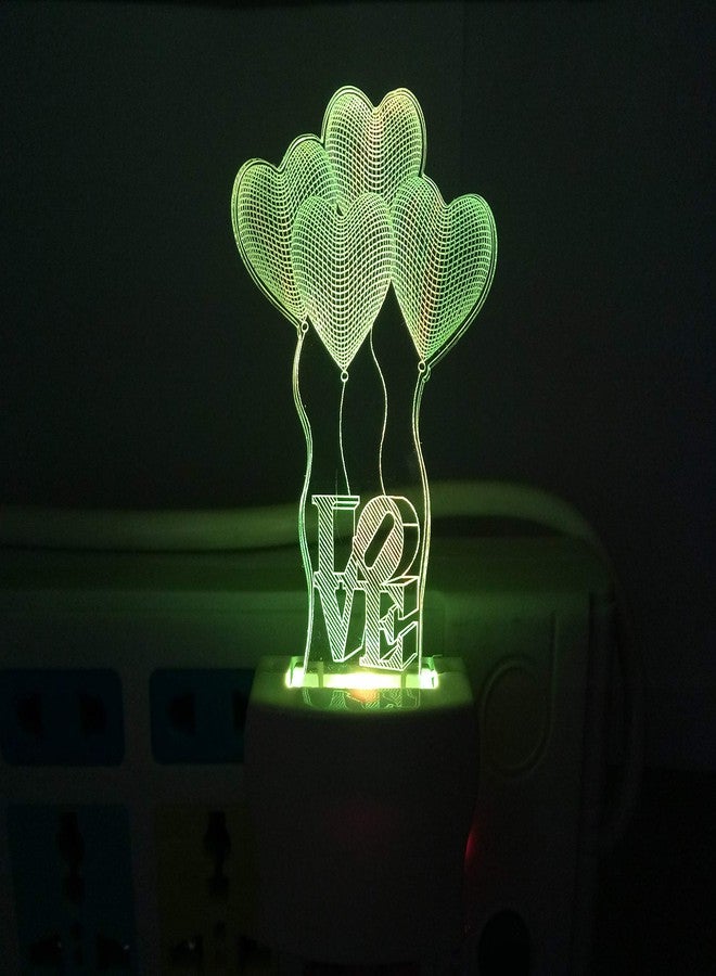 UKANI® 3D Illusion Night Lamp Love Balloon Acrylic Night Lamp with 7 Color Changing (Size 3 Inch) (Multi Color) for Birthday Gift - Image 5