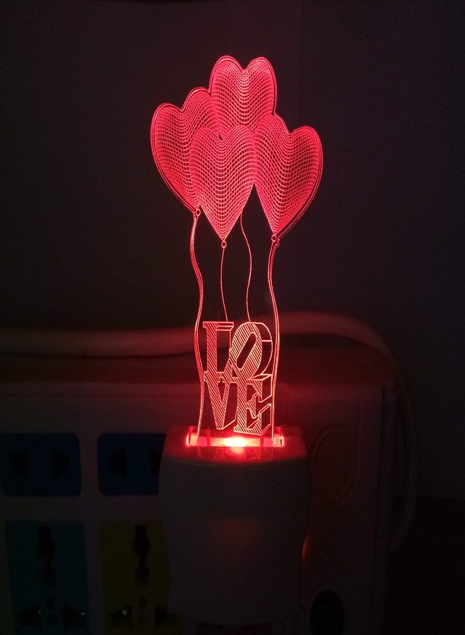 UKANI® 3D Illusion Night Lamp Love Balloon Acrylic Night Lamp with 7 Color Changing (Size 3 Inch) (Multi Color) for Birthday Gift - Image 4