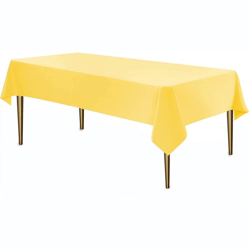 Party Dimensions 12 count Plastic Tablecloth  Premium Heavy Weight  54 x 108 inch  Rectangle (Yellow)