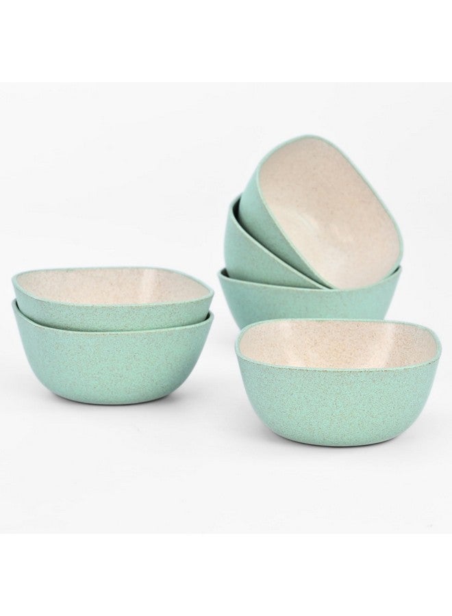Eha Earth-Friendly Small Soup Bowls Set of 6 | Ice Cream Bowl | Dessert Bowls | 300 ml | Made with Bamboo Fibers & Rice Husk | Microwave Safe Bowl | Serving Bowl Set | Celeste - Image 1