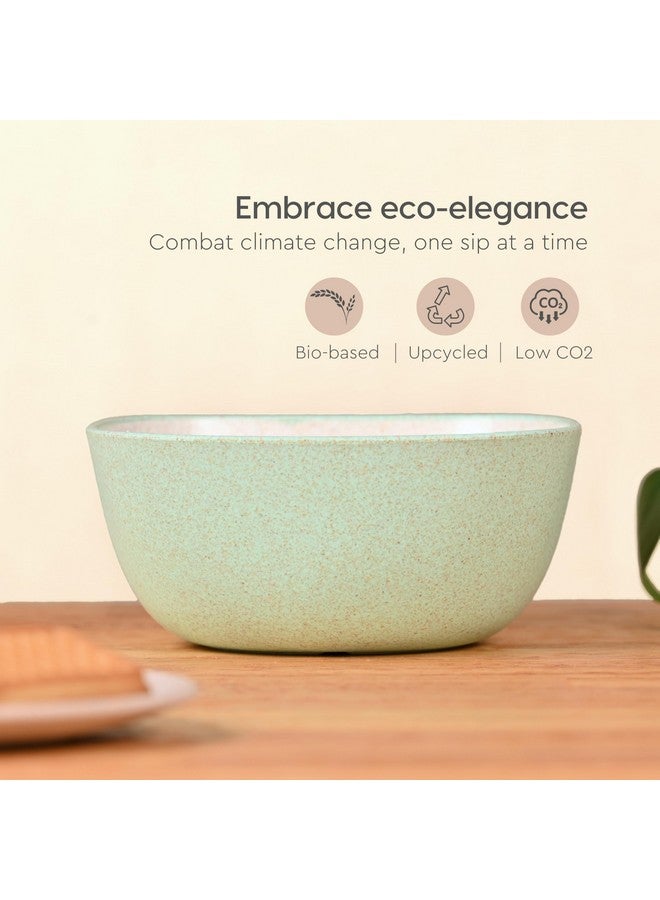 Eha Earth-Friendly Small Soup Bowls Set of 6 | Ice Cream Bowl | Dessert Bowls | 300 ml | Made with Bamboo Fibers & Rice Husk | Microwave Safe Bowl | Serving Bowl Set | Celeste - Image 3
