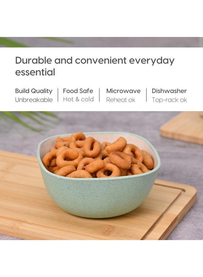 Eha Earth-Friendly Small Soup Bowls Set of 6 | Ice Cream Bowl | Dessert Bowls | 300 ml | Made with Bamboo Fibers & Rice Husk | Microwave Safe Bowl | Serving Bowl Set | Celeste - Image 4