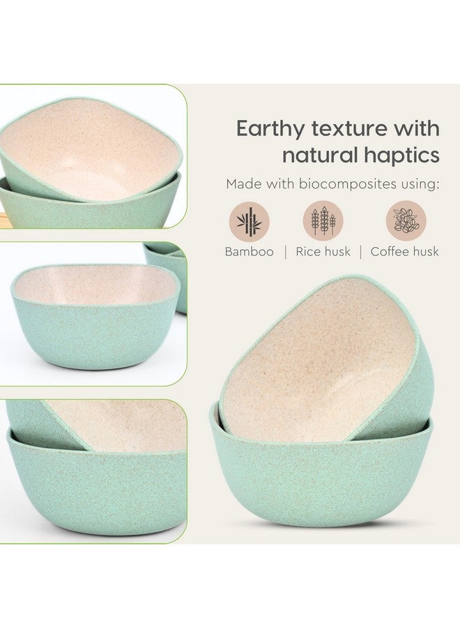 Eha Earth-Friendly Small Soup Bowls Set of 6 | Ice Cream Bowl | Dessert Bowls | 300 ml | Made with Bamboo Fibers & Rice Husk | Microwave Safe Bowl | Serving Bowl Set | Celeste - Image 5